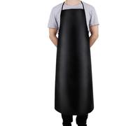 Générique Kitchen Aprons Waterproof Oil Proof PU Leather Chef Work Apron