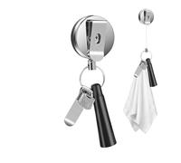 Générique Kitchen Cloth Organizer - Bathroom Towel Rack, 26.77 Inches Standing Over Door Hook Rack with Hanging Storage Baskets, Adhesive Wall Mount Rings, Organizers for Pantry Cabinet Shower