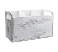 Générique Kitchen Counter Organizer, Wooden Large Capacity Utensil Holder, Farmhouse Kitchenware Case, Vintage Storage Tool With Handles, Ideal for Whisks, Spoons & Skimmers