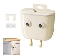 Générique Kitchen Garbage Can - 10.43x6.1 Inches Compact Waste Basket for Odor Control, Space Saving with Fun Decorative Design, Garbage Bin for Under Sink Rv Bedroom Office, White, Easy Clean Use