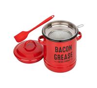 Générique Kitchen Grease Container with Strainer and Scraper, Large Oil Storage Jar, Bacon Grease Saver for Holiday, Camping, Thanksgiving, Frying, Baking, Meal Preparation