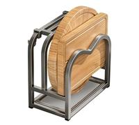 Générique Kitchen Pot Lid Organizer - Hollow Carbon Steel Storage Rack | Quick Drainage Utensil Holder, Rustproof Countertop Stand for Spoons, Cutting Boards, Apartment, Dormitory, and RV Use