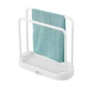 Générique Kitchen Sink Dishcloth Holder, Space-Saving Rag Organizer Tray, Sink Rack Stand with Drainage Base for Dish Cloth, Sponge Soap Durable Compact Holder for Efficient Kitchen Organization