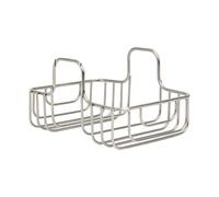 Générique Kitchen Sink Sponge Holder - Stainless Steel Organizer, 17.2cm Rustproof Storage Rack for Sinks, Metal Wire Frame with High-Bond Adhesive, Kitchen Tool for Drying and Ventilating Utensils