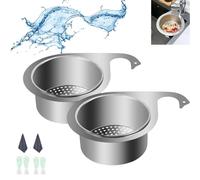 Générique Kitchen Sink Strainer Basket,Stainless Steel Swan Sink Strainer Basket,Kitchen Sink Food Waste Drainer,Multifunctional Drain Basket,Corner Sink Strainer,Kitchen Drain Filter (2pcs, Small)