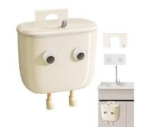 Générique Kitchen Trash Can, Cute Waste Basket for Bathroom Bedroom or RV with Eyes and Legs Decoration, Space Saving Under Sink Garbage Bin Easy Open Cover, Wall Mounted Small Trash Container