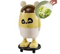 Générique Kitchen Trash Can - Funny Cartoon Waste Basket With Wheels And Lid Large Capacity Cute Decorative Garbage Bin Trash Can For Kitchen Bathroom Bedroom Office