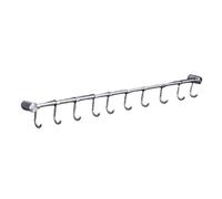 Générique Kitchen Utensil Holder with Hooks, Stainless Steel Wall Mounted Bar for Kitchen, Bathroom or Garage, with Sliding Hooks for Pots and Utensils