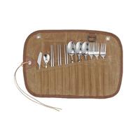 Générique Kitchen Utensil Pouch, Portable Cutlery Case, Multi Slot Outdoor Hanging Storage Bag, Sturdy Fabric, Ideal for Forks, Spoons, Chopsticks, and Camping, 42x26.5cm