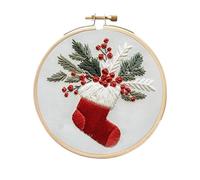 Générique Kits de broderie de Noël, kit de broderie avec motifs de Noël, kit de point de croixes facile non finie, kits de pratique de points de broderies pour ami, famille