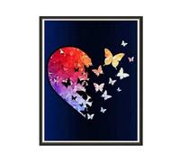 Générique Kits de peinture de strass 5D à faire soi-même, perceuse complète, Kit d'art en, longue durée, conception de cœur abstrait, décoration murale créative de pierres précieuses | Projet d'