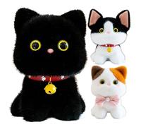 Générique Kitten Plush Toy - Bell Design Cute Cat Plush Desktop Decoration & Cuddling | Soft Stuffed Animal Toy Kids, Girls, Boys, Pet Lovers |Birthday, Easter Gift for All Ages