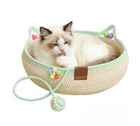 Générique Kitten Sleeping Basket, Woven Cat Bed, Cat Nest with Interactive Toy Ball, Scratcher Basket for Living Room Bedroom Balcony Study, Nesting Bed with Compact Build, Dormitory Use