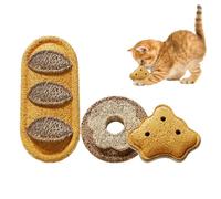Générique Kitten Teething Toys - 3 Pack Bread Shaped Loofah Chew Toys for Health & Mental Stimulation | Safe for Kittens, Cats & Puppies, Relieves Biting Urge & Cleans Teeth