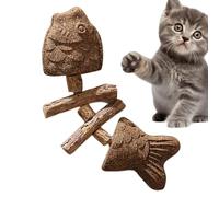 Générique Kitten Teething Toys - Fishbone Feline Teether, Interactive Wooden Cat Chew Toy with Natural Texture, Bite Resistant Pet Toy, Boredom Relief Accessory, Calming Play for Kittens Indoor Cats