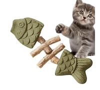 Générique Kitten Teething Toys - Fishbone Feline Teether, Interactive Wooden Cat Chew Toy with Natural Texture, Bite Resistant Pet Toy, Boredom Relief Accessory, Calming Play for Kittens Indoor Cats