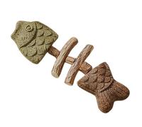 Générique Kitten Teething Toys - Fishbone Feline Teether, Interactive Wooden Cat Chew Toy with Natural Texture, Bite Resistant Pet Toy, Boredom Relief Accessory, Calming Play for Kittens Indoor Cats