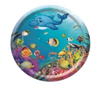 Générique Kitten Water Sensory Play Mats, Inflatable Pet Cooling Bed with Aqua, 41.34 inch Lightweight & Portable Design, Round Aquatic Plays Mat for Small Dogs Guinea Pigs Cats and Rabbits