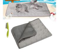 Générique Kittra Cooling Mat for Cats, Cooling Mat Indoor, 3 Layer System Instant Cool, Comfortable and Breathable Cooling Bed for Cats, Protects from Heat (Gray,Large)