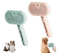 Générique Kivori Pet Grooming Brush Steamer, Pet Spray Hair Removal Comb, All in One Pet Grooming Comb with Water Tank & Release Button, Pets Steam Brush (Green+Pink)
