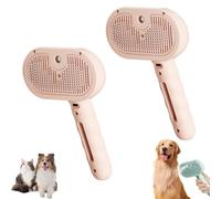 Générique Kivori Pet Grooming Brush Steamer, Pet Spray Hair Removal Comb, All in One Pet Grooming Comb with Water Tank & Release Button, Pets Steam Brush (Pink*2)