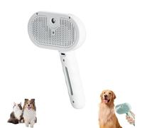 Générique Kivori Pet Grooming Brush Steamer, Pet Spray Hair Removal Comb, All in One Pet Grooming Comb with Water Tank & Release Button, Pets Steam Brush (White)
