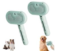 Générique Kivori Pet Grooming Brush Steamer, Pet Spray Hair Removal Comb, All in One Pet Grooming Comb with Water Tank & Release Button, Pets Steam Brush (Green*2)