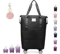 Générique Klarson Expandable Bag with Wheels,klarson Travel Bag,Collapsible Luggage with Wheels, Foldable Without Handle Bag (Black)