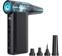 Générique Klyno Jet Fan - Klyno Fan, 2 In 1 High Speed Cordless Electric Air Duster, Portable Turbo Fans with 110,000 Rpm Brushless Motor, with Five Nozzles, for Bbq and Outdoor (2500mA * 2 battery)