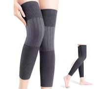 Générique Knee Brace,Self-Heating Knee Pads for Men and Women,Elastic Cotton Leg Warmers,Soft Faux Cashmere Thermal Warming Knees Pads (Black, XXL)