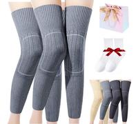 Générique Knee Brace,Self-Heating Knee Pads for Men and Women, Soft and Warm Faux Cashmere Knee Pads, Sports and Daily Wear (2Sets/Gray,XXL)