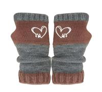 Générique Knit Gloves - Ffingerless Gloves, 1 Pair Embroidery Heart Soft, Cold Winter Knitted Fingerless Mittens For Ladies Adults Teens Students Commuting Travel Adventure Family And Outings