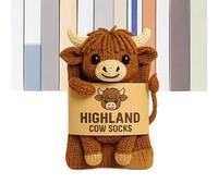 Générique Knit Highland Cow Ornament - Handmade Crochet Cow Doll, Cute Farm Animal Decor for Home Office Nursery Desk, Christmas Birthday Gift for Adults Women Girls Kids Farmhouse Decorations