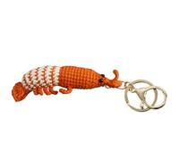 Générique Knitted Shrimp Pendant - Hand Woven Doll Key Decoration | Soft Comfortable Accessory for Car Keys Bags Backpack Mobile Phones, Cute Organizer Charm, Creative Gift for Teens Adults