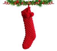 Générique Knitting Christmas Stocking, 18-inch Rustic Solid Color Comfortable Stockings Soft Warm Material Long Tail, Farmhouse Knitted Fireplace Stockings Main Feature, Holiday Decor Category Usage