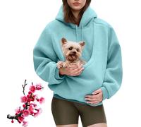 Générique Kokopaws Pet Sling Hoodie, Womens Pet Pouch Hoodies, Carrier Warm Soft Fleece Pocket, for Small and Cats (Sky Blue,TG)