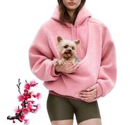 Générique Kokopaws Pet Sling Hoodie, Womens Pet Pouch Hoodies, Carrier Warm Soft Fleece Pocket, for Small and Cats (Pink,Grand)