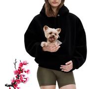 Générique Kokopaws Pet Sling Hoodie, Womens Pet Pouch Hoodies, Carrier Warm Soft Fleece Pocket, for Small and Cats (Black,M)