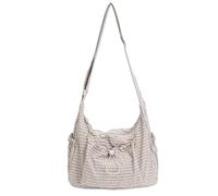 Générique Korean Style Plaid Casual Shoulder Bag, Cotton Quilted Fabric, Lightweight Checkered Crossbody Bag with Adjustable Strap