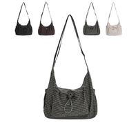 Générique Korean Style Plaid Casual Shoulder Bag,Lightweight Checkered Crossbody Bag Large Capacity Tote with Adjustable Strap 2026 (Green,One Size)