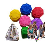 Générique Korean Traditional Jack Game - Pebbles Stone Set, 15pcs Durable with Vivid Colors for Hand-Eye Coordination Family Travel Games Educational Toy for Adults Kids Indoor Outdoor Fun Play