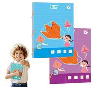 Générique Koyoata Pull String 3D Geometry Learning Book - DIY 3D Geometry Learnings Book Toy with 9/12/15 Models, Adhesive Braided Rope Design for Safe Hands-on Math Exploration (9+15 Model)