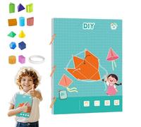 Générique Koyoata Pull String 3D Geometry Learning Book - DIY 3D Geometry Learnings Book Toy with 9/12/15 Models, Adhesive Braided Rope Design for Safe Hands-on Math Exploration (12 Model)