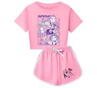 Générique Kpop D-Demon H-Hunters Huntrix Huntr/X Ensemble 2 pièces survêtement pour enfants T-shirt et pantalon Tenue d'été Imprimés Survêtement pour garçons et filles T-shirt et Pantalon Survêtement