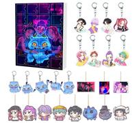 Générique Kpop DDemon HHunters Calendrier de l'Avent 2025 avec 24 Porte-clés et Jouets à Collectionner décorations Cadeaux pour garçons Filles Adolescents 24pc Adorable Porte-clés Huntrix Calendrier