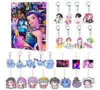 Générique Kpop DDemon HHunters Calendrier de l'Avent 2025 avec 24 Porte-clés et Jouets à Collectionner décorations Cadeaux pour garçons Filles Adolescents 24pc Adorable Porte-clés Huntrix Calendrier