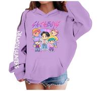 Générique Kpop Demons Hunters Sweats à Capuche Fille K Pop Demon Hunter Pull Enfant K-Pop D-Demon H-Hunters Huntrix Huntr/X Rumi Mira Zoey Witch Longues Hauts Décontractés Sweatshirts 2~12 Ans