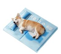 Générique Kühlmatte für Hunde - Abnehmbare Kopfstütze Wasserdicht Schlafunterlage | Boxenmatte | Drinnen Draußen Auto Wohnmobil Park Garten Sommer Warmes Wetter Katze