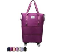 Générique Kulken Travel Bag with Wheels, 2025 New Large Capacity Travel Bag - Tote with Storage Space (Fuchsia)