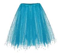 Générique L Europe et Les États Jupe Tutu à Trois Couches pour Adultes Jupe mi Shaggy Faits saillants Glitter Hot Blue One Size
